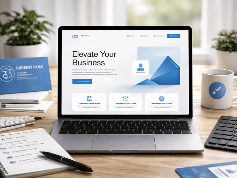 Clean website design business homepage